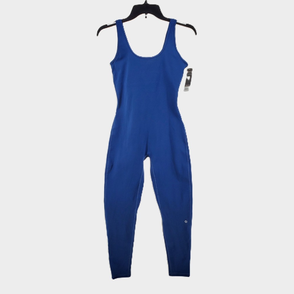 Ethika Womens Medium Full Romper Navy Blue Activewear Bodysuit Stretch Jumpsuit